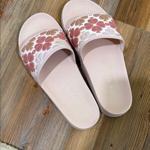 Kate Spade Pink and Brown Floral Sandals